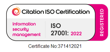 ISO 27001:2022 certified by Citation ISO Certification, certificate number 371412021